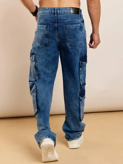 Men Towel Wash Relaxed Fit Jeans - Image 4