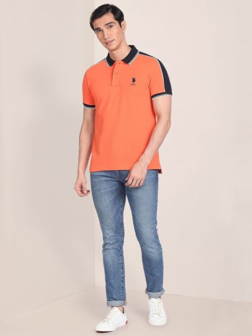 Colour-block Regular Fit Polo T-shirt